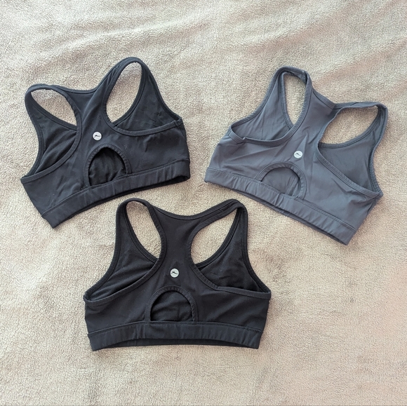 Set of 3 Sports Bras, Size Small, Black and Grey - Picture 2 of 4